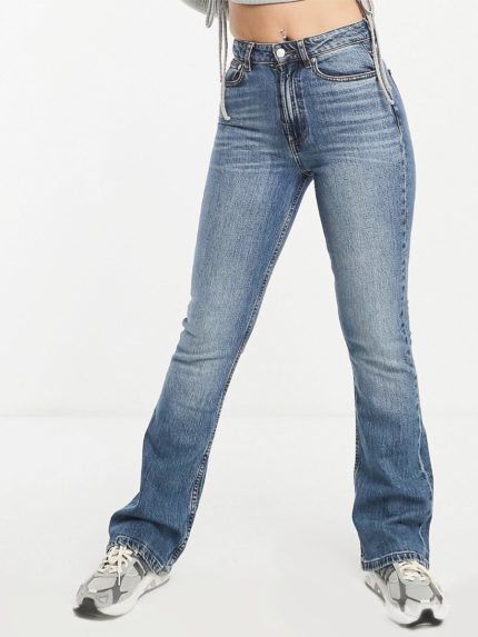 شلوار جین زنانه مدل بوت کات رنگ آبی کد 190